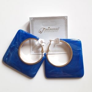 Princess Accessories Blue Hoop Earrings